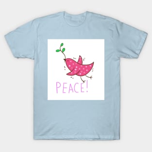 Illustration of dove , red bird . No war T-Shirt